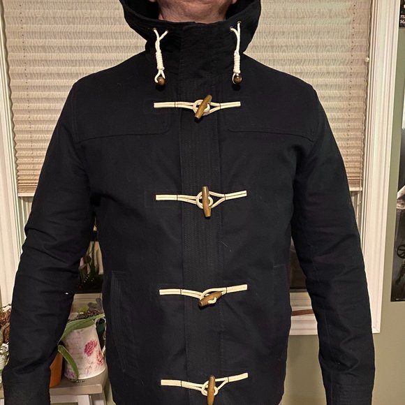 H&M | Jackets & Coats | Hm Navy Blue Toggle Clasp Hooded Jacket